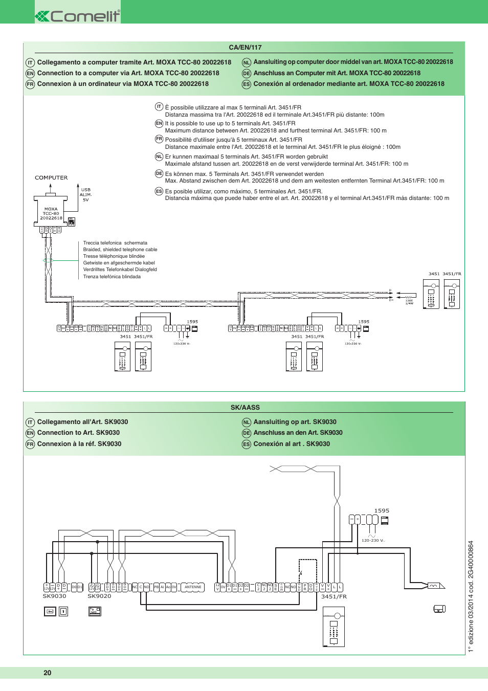 Ca/en/117 sk/aass | Comelit MT 3451 FR User Manual | Page 20 / 20
