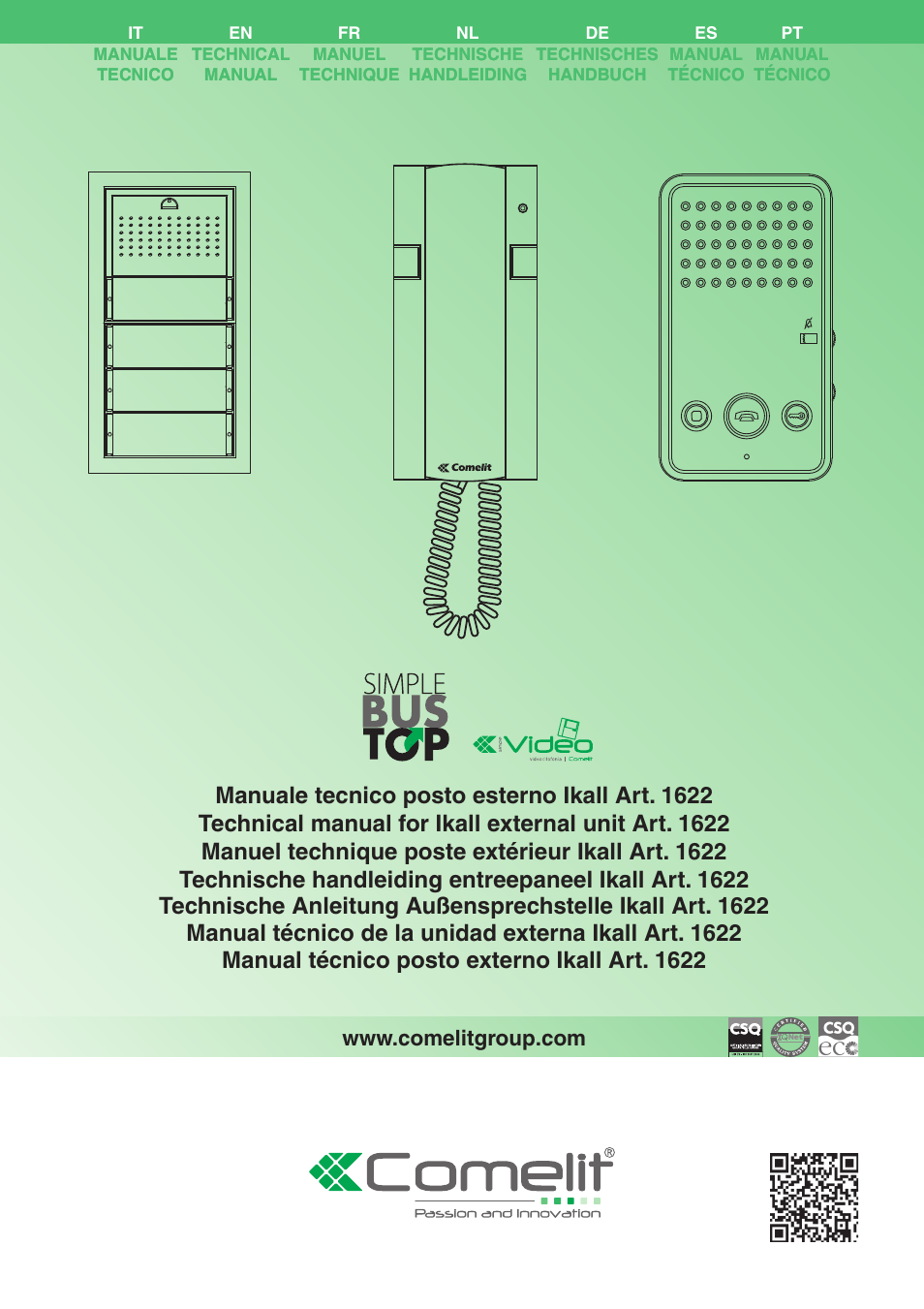Comelit MT 1622 Ikall external unit User Manual | 20 pages