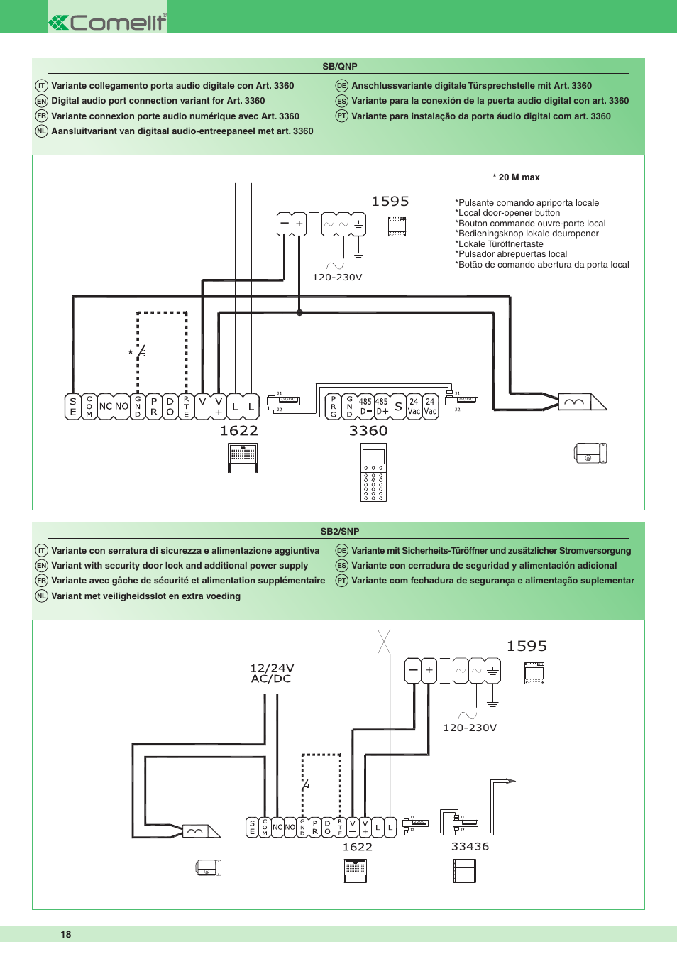 Comelit MT 1622 Ikall external unit User Manual | Page 18 / 20