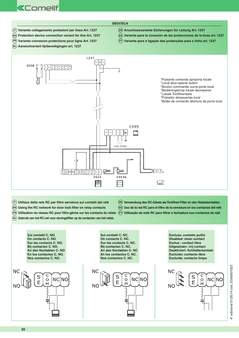 Comelit MT 1622 Ikall external unit User Manual | Page 20 / 20