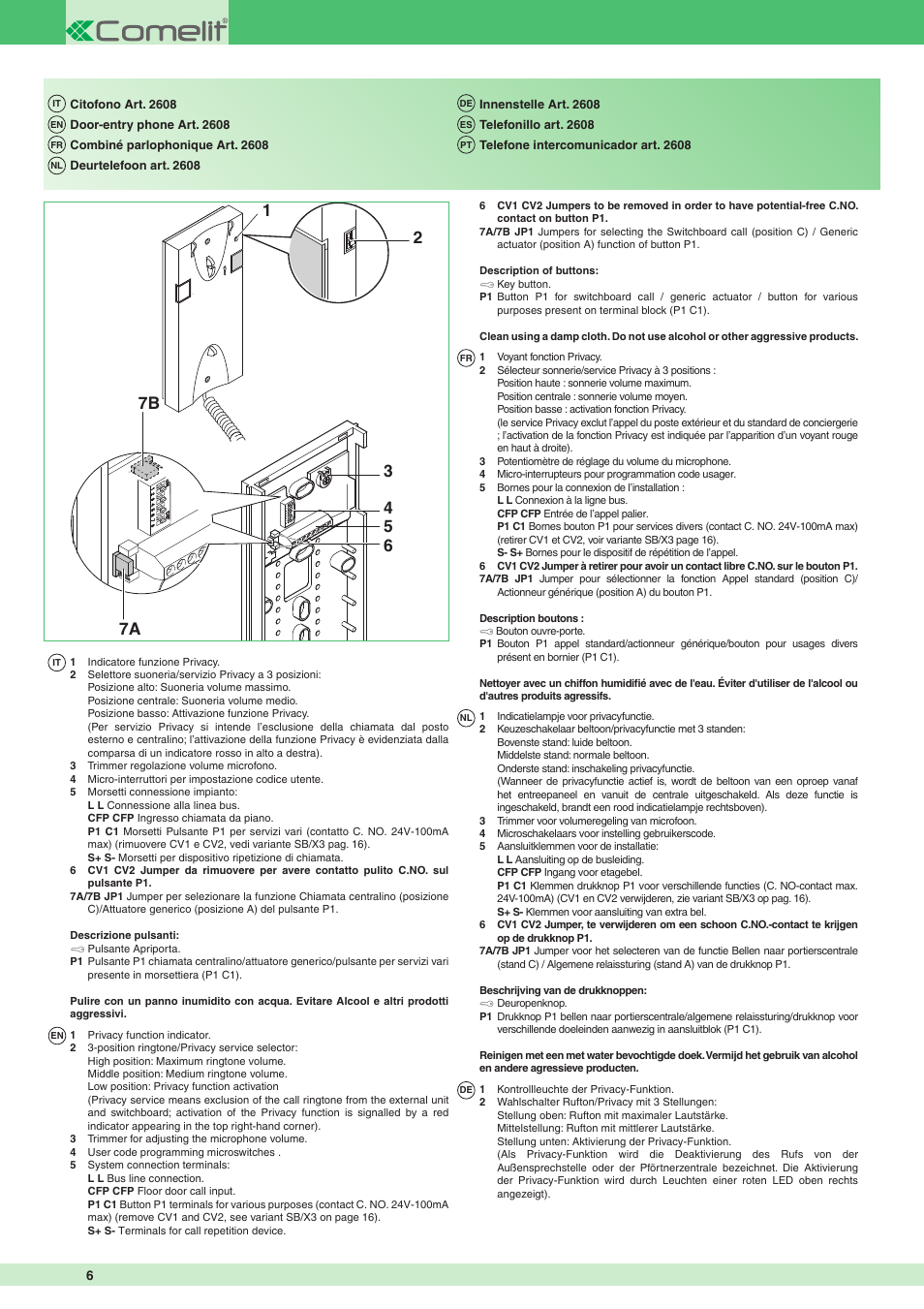 Comelit MT 1622 Ikall external unit User Manual | Page 6 / 20