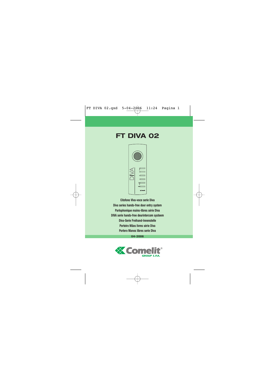 Comelit FT DIVA 02 4781 User Manual | 16 pages