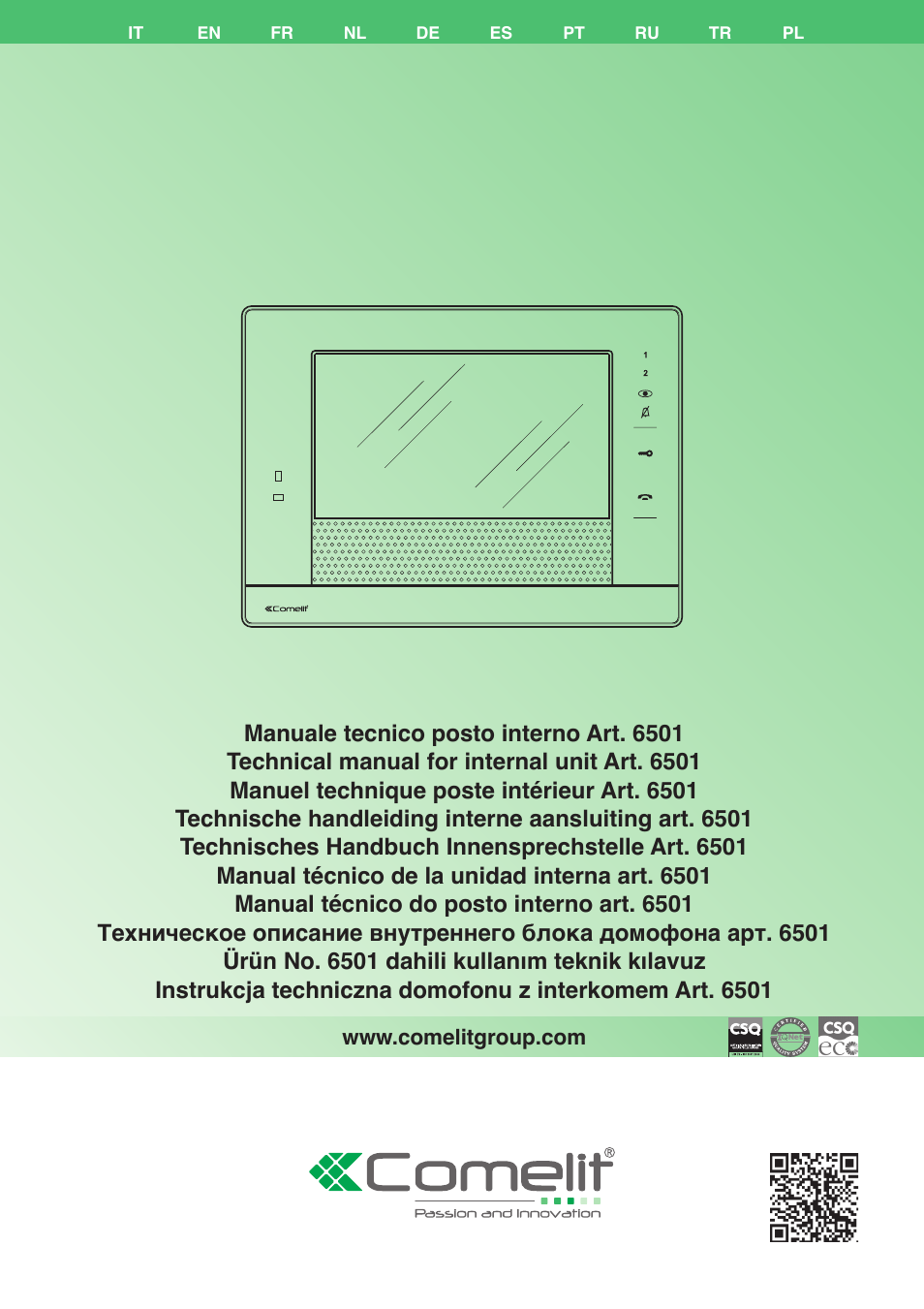 Comelit MT 6501 User Manual | 8 pages