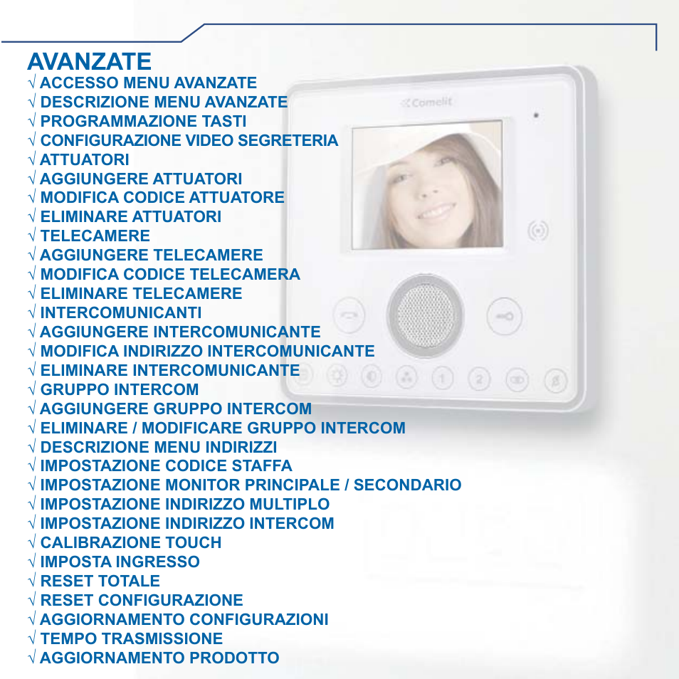 Avanzate | Comelit MT 6101WM-6101BM User Manual | Page 16 / 116