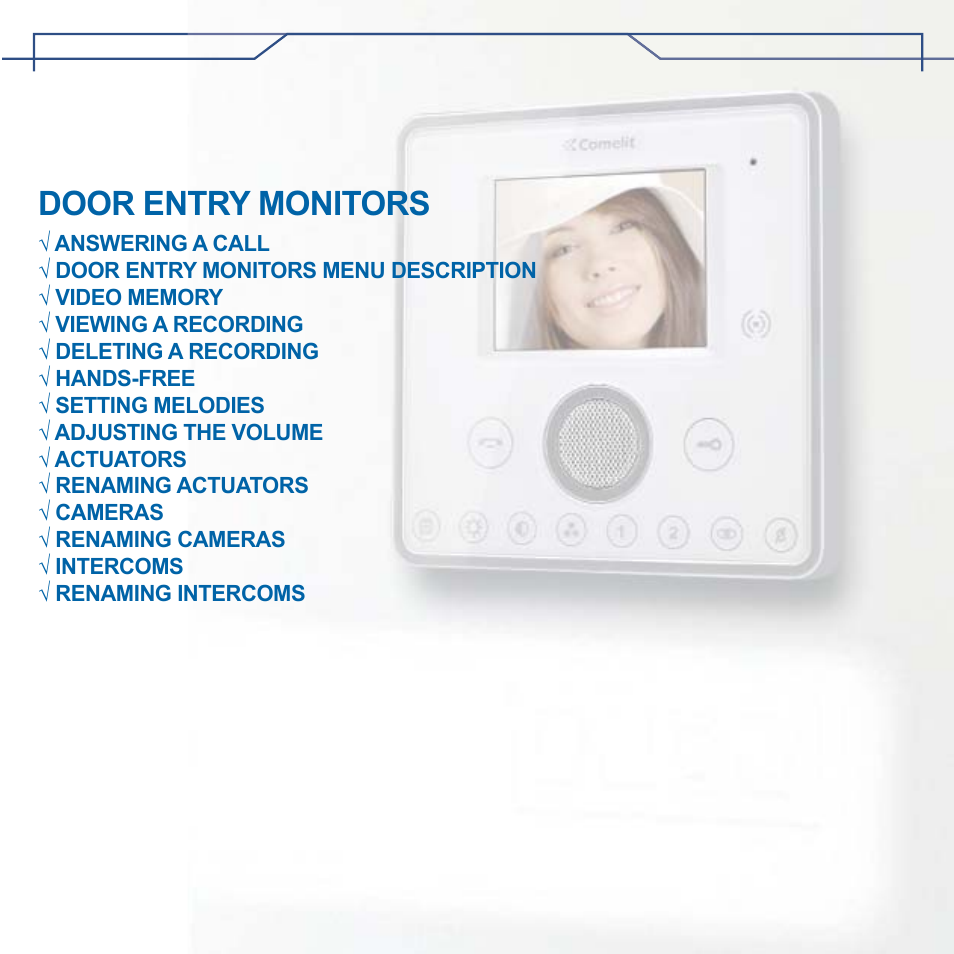 Door entry monitors | Comelit MT 6101WM-6101BM User Manual | Page 34 / 116