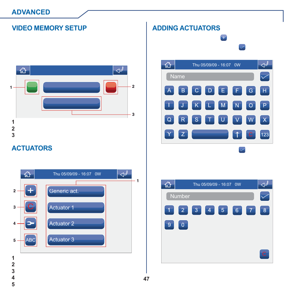 Advanced, Actuators, Adding actuators | Comelit MT 6101WM-6101BM User Manual | Page 47 / 116