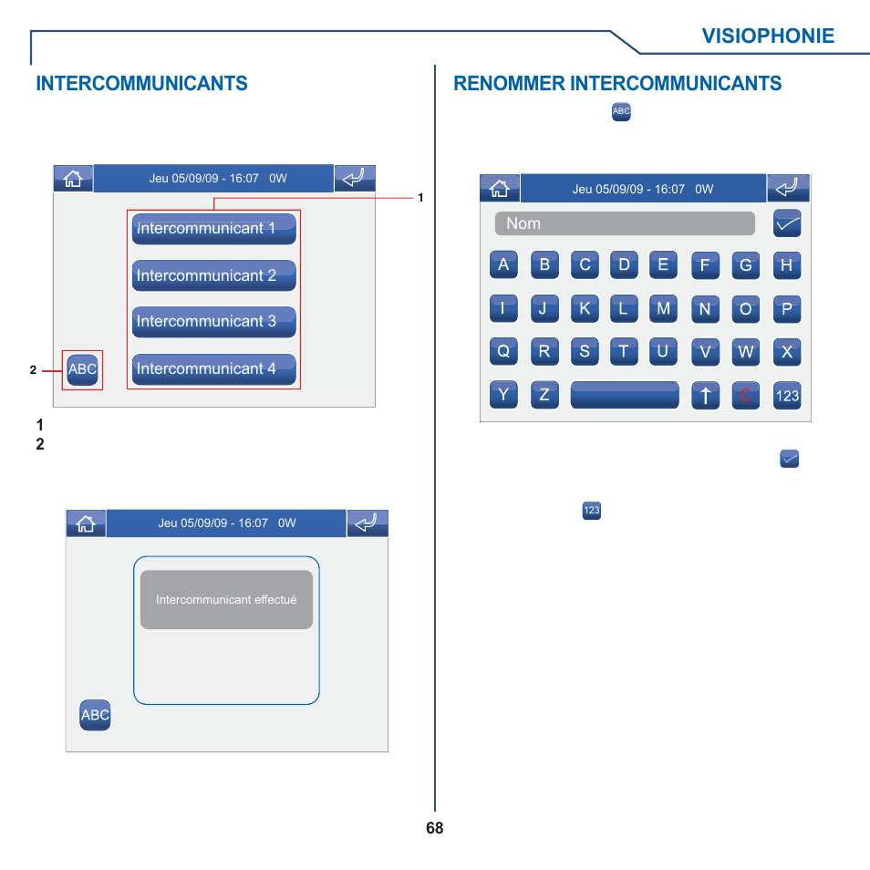 Visiophonie, Intercommunicants, Renommer intercommunicants | Comelit MT 6101WM-6101BM User Manual | Page 68 / 116