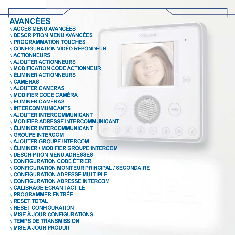 Avancées | Comelit MT 6101WM-6101BM User Manual | Page 72 / 116