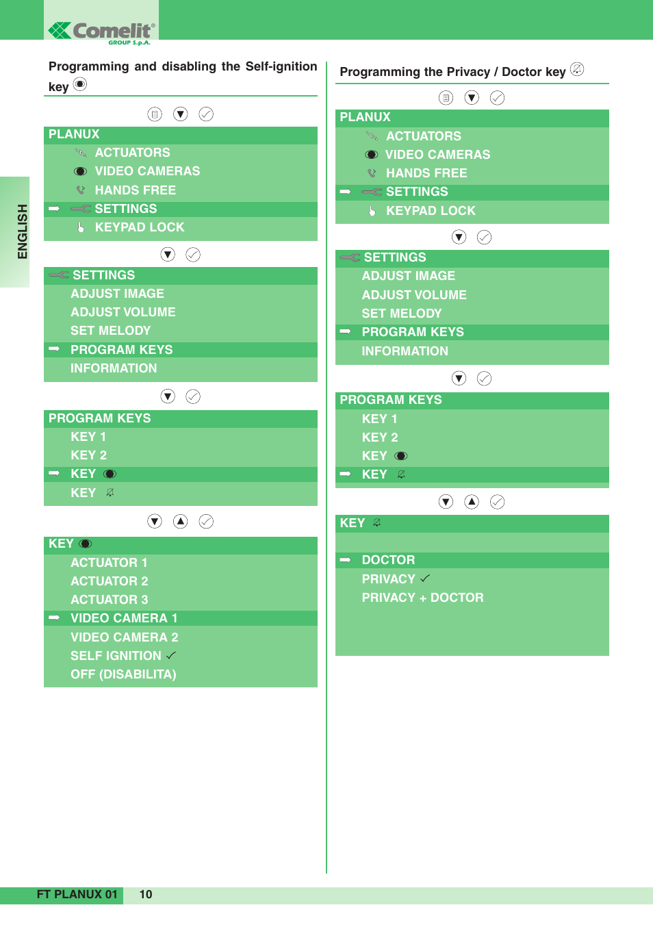Comelit FT PLANUX 01 User Manual | Page 10 / 44