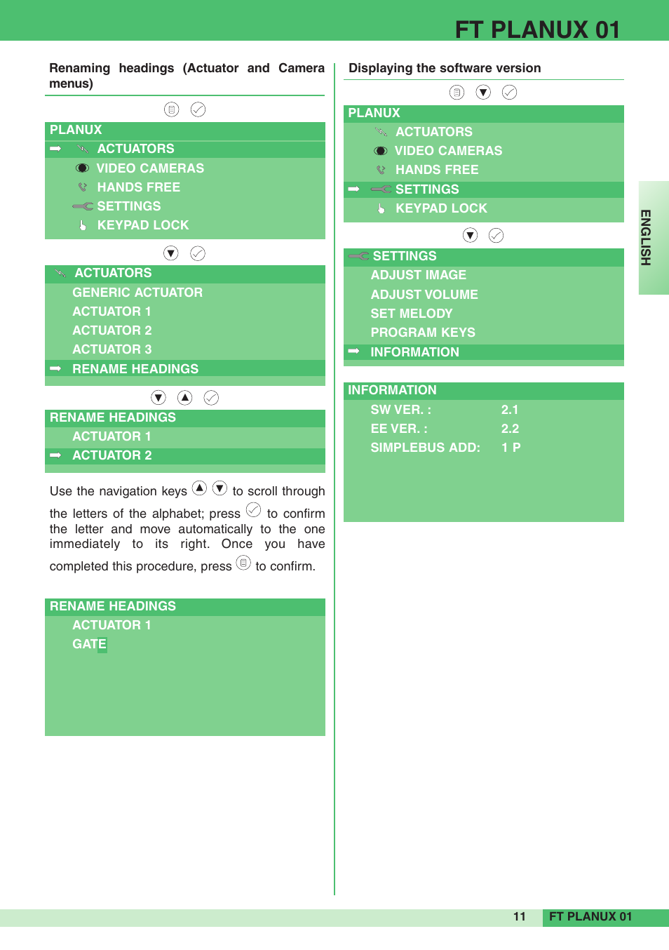 Ft planux 01 | Comelit FT PLANUX 01 User Manual | Page 11 / 44