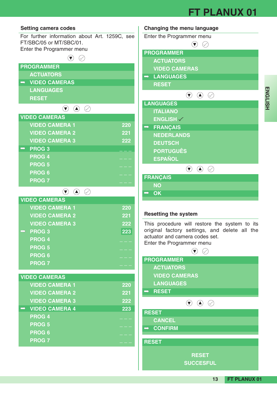 Ft planux 01 | Comelit FT PLANUX 01 User Manual | Page 13 / 44