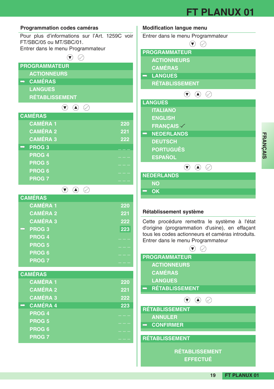 Ft planux 01 | Comelit FT PLANUX 01 User Manual | Page 19 / 44