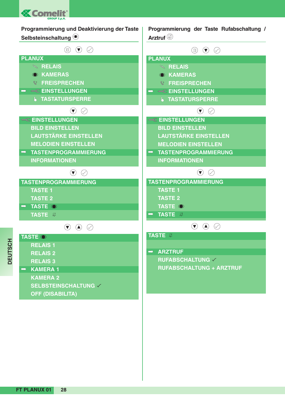 Comelit FT PLANUX 01 User Manual | Page 28 / 44