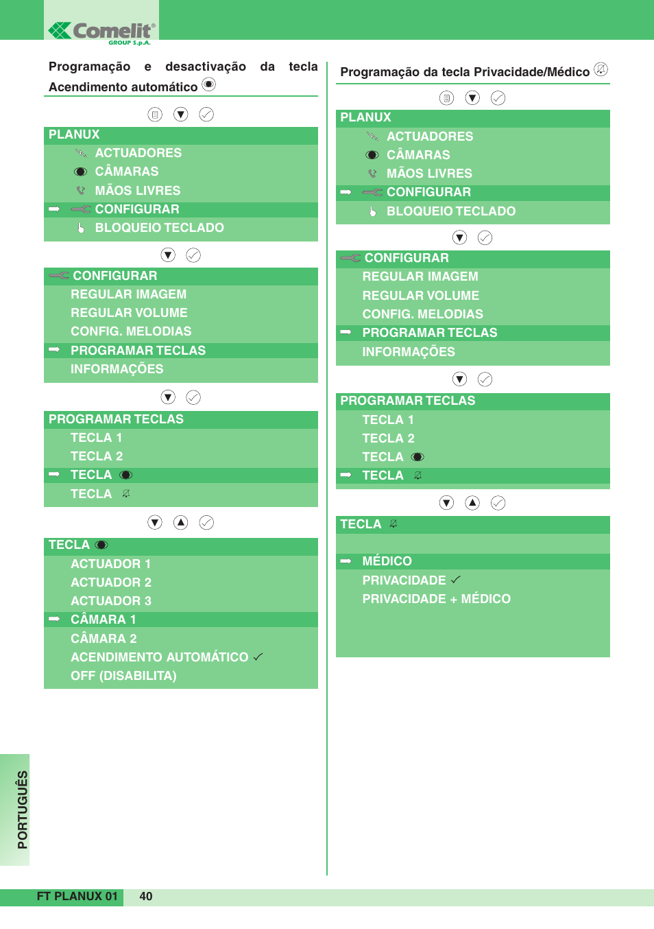 Comelit FT PLANUX 01 User Manual | Page 40 / 44