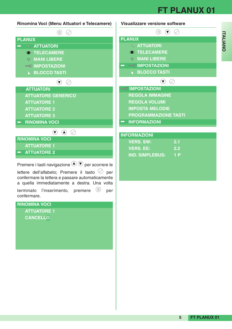 Ft planux 01 | Comelit FT PLANUX 01 User Manual | Page 5 / 44