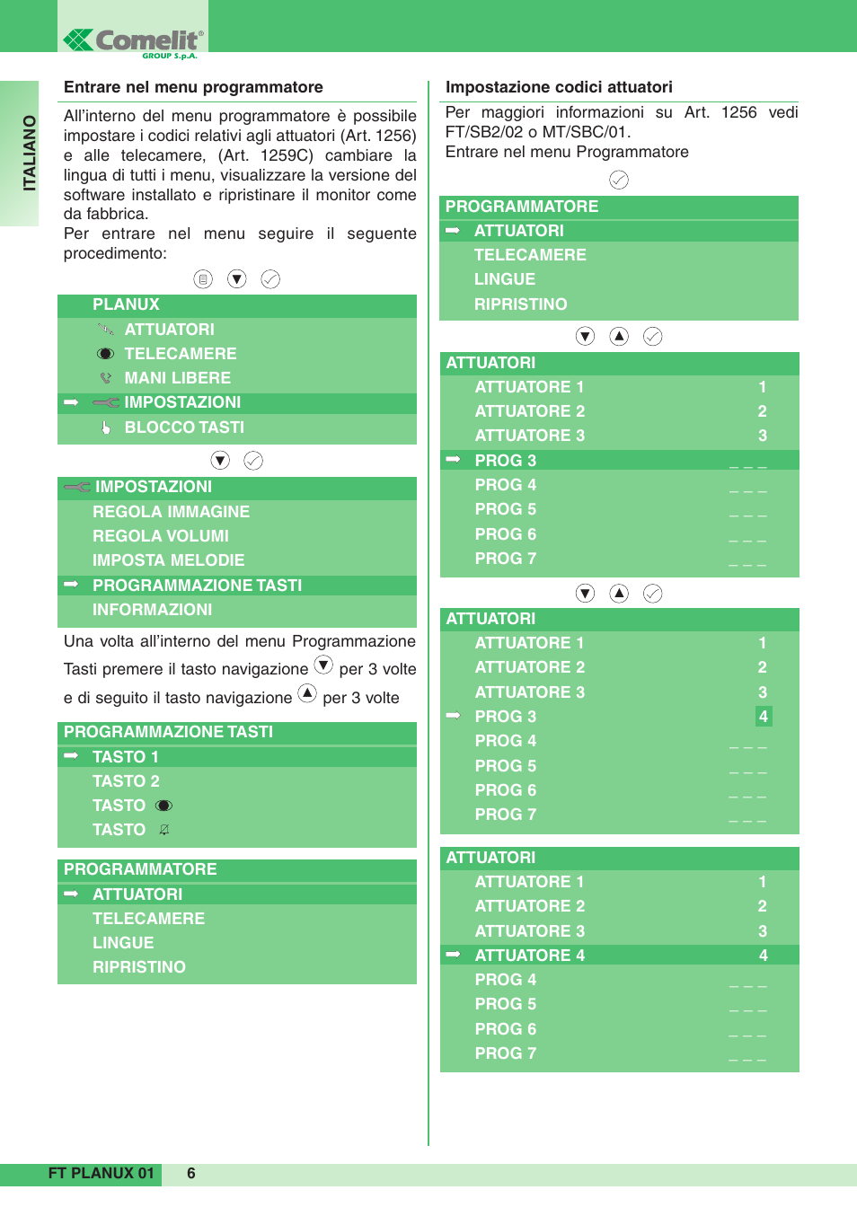 Comelit FT PLANUX 01 User Manual | Page 6 / 44