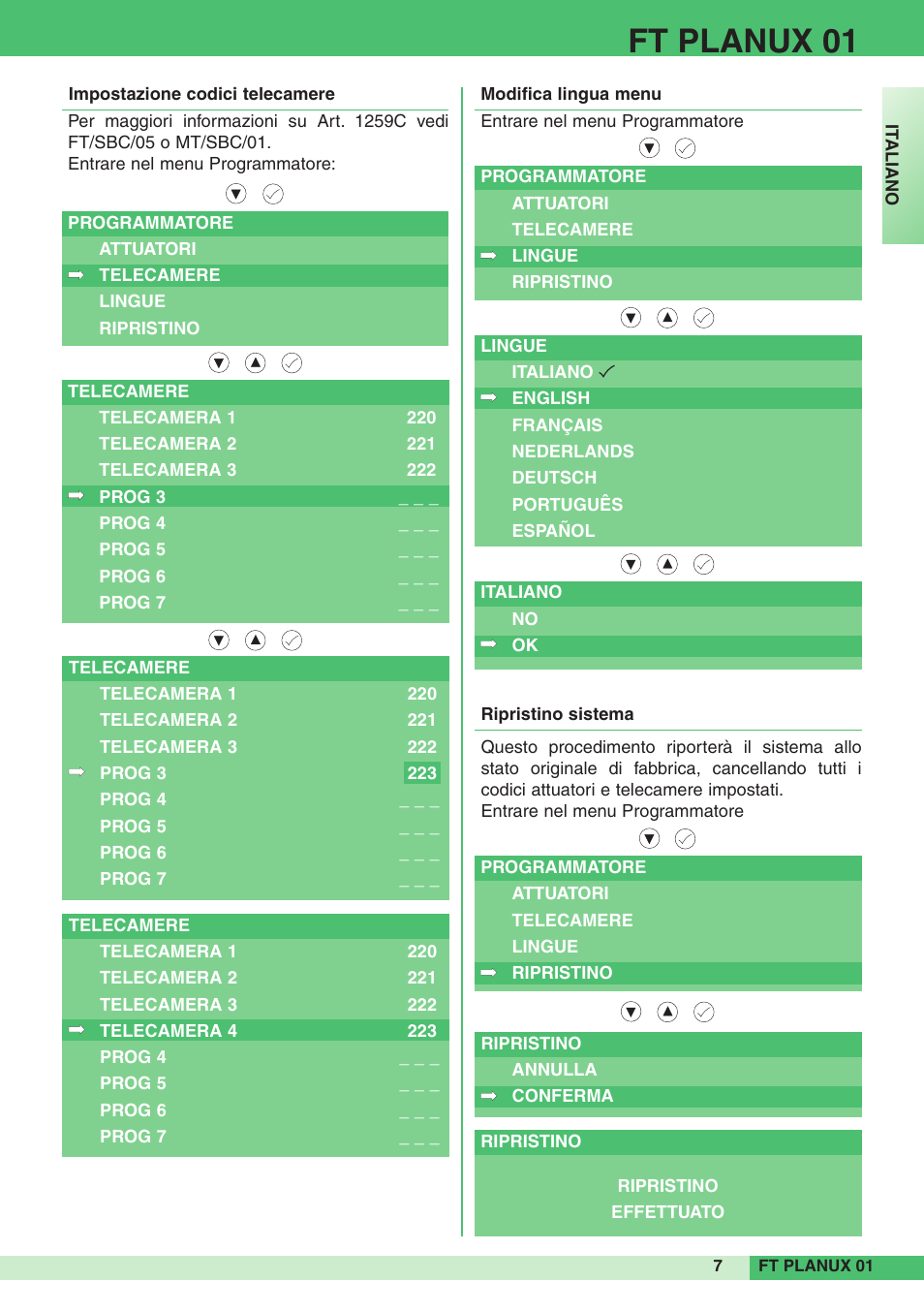 Ft planux 01 | Comelit FT PLANUX 01 User Manual | Page 7 / 44