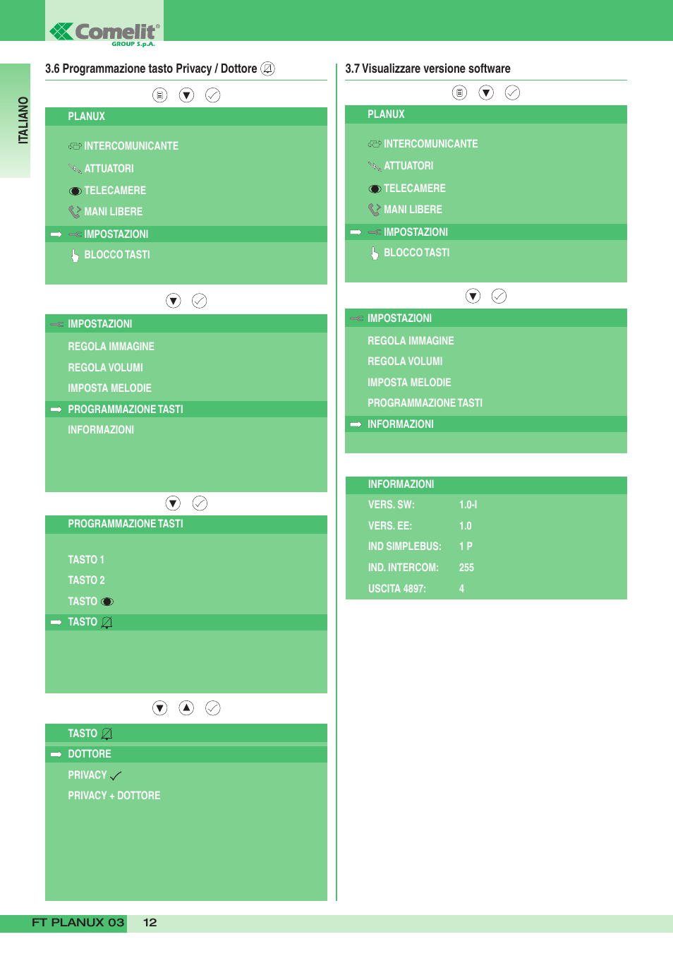 Comelit FT PLANUX 03 User Manual | Page 12 / 48