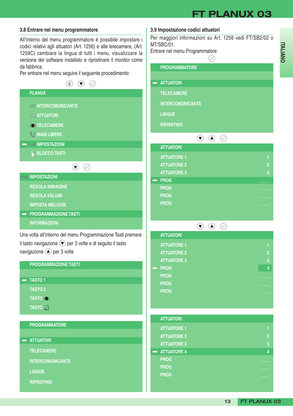 Ft planux 03 | Comelit FT PLANUX 03 User Manual | Page 13 / 48