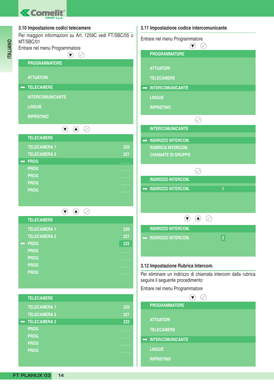 Comelit FT PLANUX 03 User Manual | Page 14 / 48