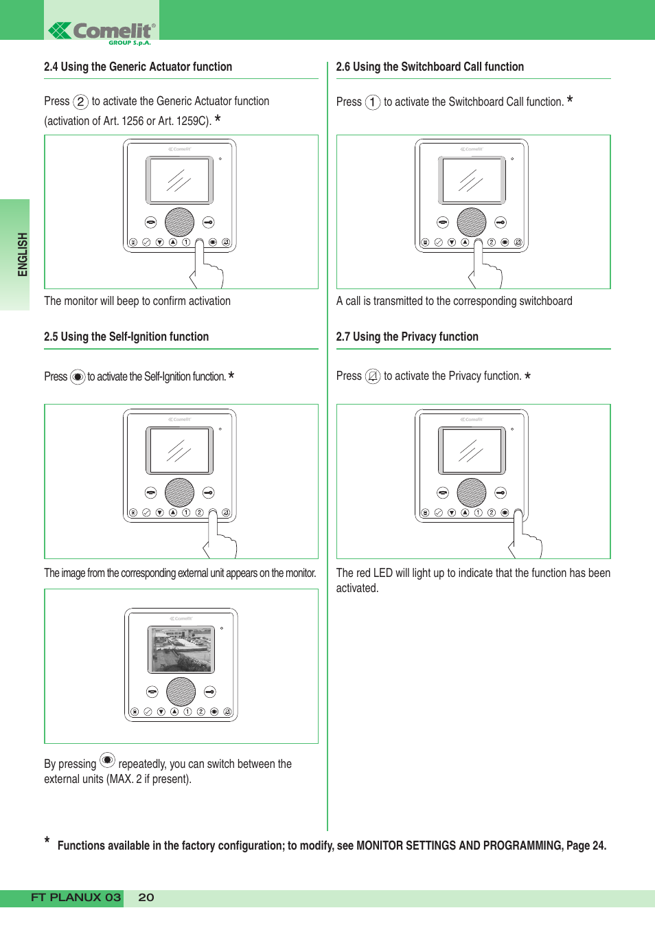 Comelit FT PLANUX 03 User Manual | Page 20 / 48