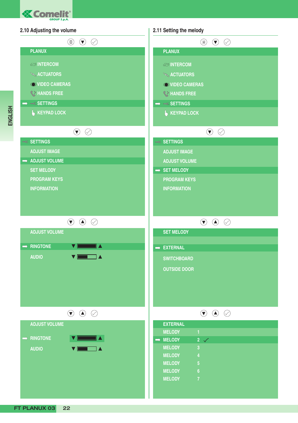 Comelit FT PLANUX 03 User Manual | Page 22 / 48