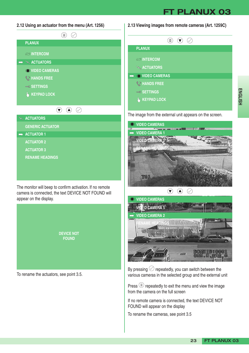 Ft planux 03 | Comelit FT PLANUX 03 User Manual | Page 23 / 48