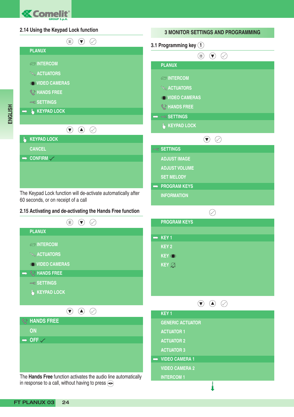 Comelit FT PLANUX 03 User Manual | Page 24 / 48