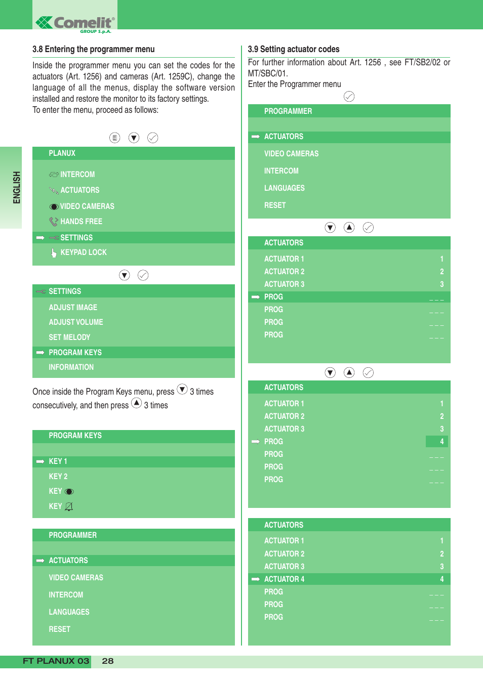 Comelit FT PLANUX 03 User Manual | Page 28 / 48