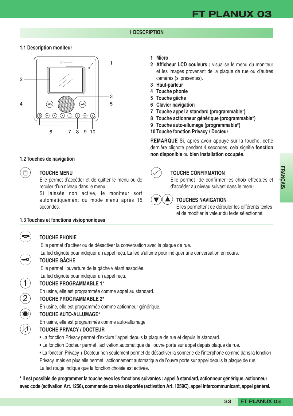 Ft planux 03 | Comelit FT PLANUX 03 User Manual | Page 33 / 48