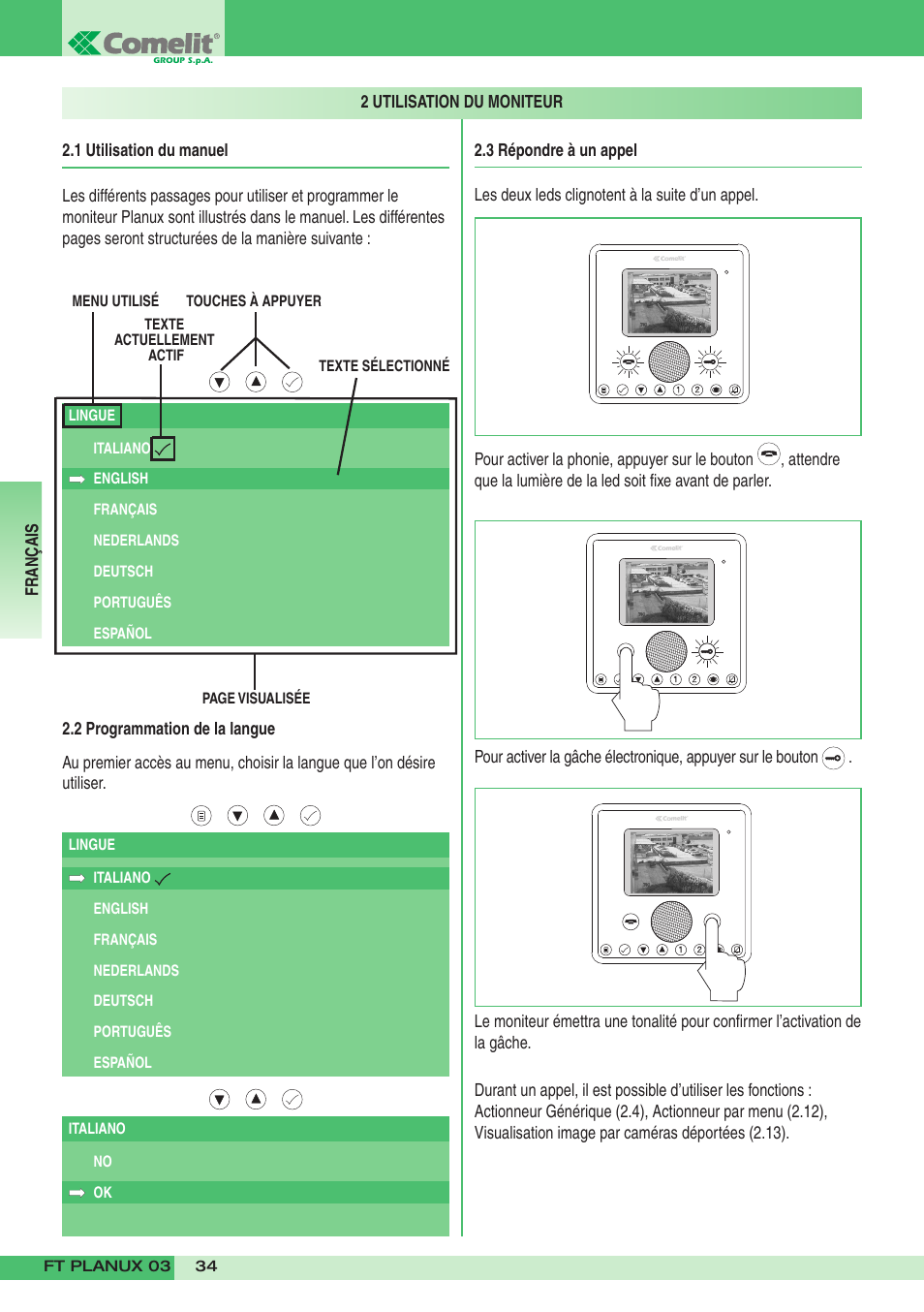 Comelit FT PLANUX 03 User Manual | Page 34 / 48