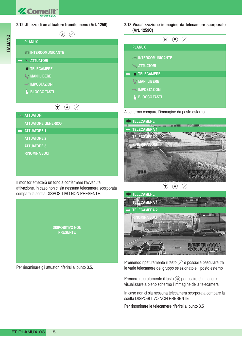 Comelit FT PLANUX 03 User Manual | Page 8 / 48