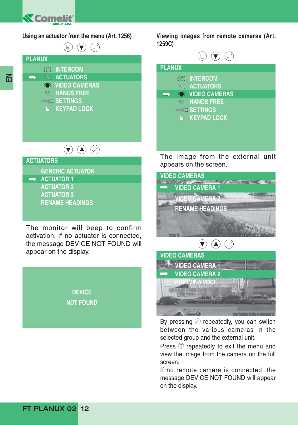 Comelit FT PLANUX 02 User Manual | Page 14 / 48