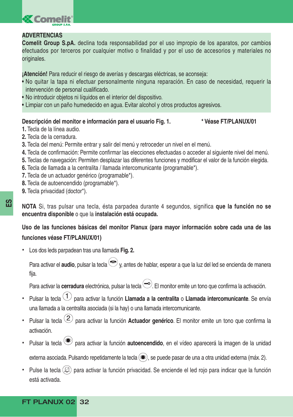 Comelit FT PLANUX 02 User Manual | Page 34 / 48