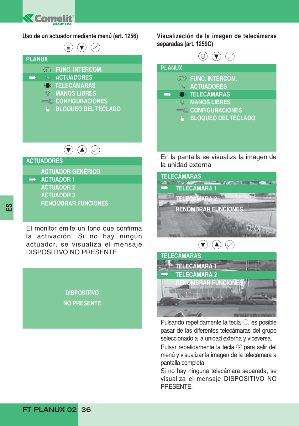 Comelit FT PLANUX 02 User Manual | Page 38 / 48
