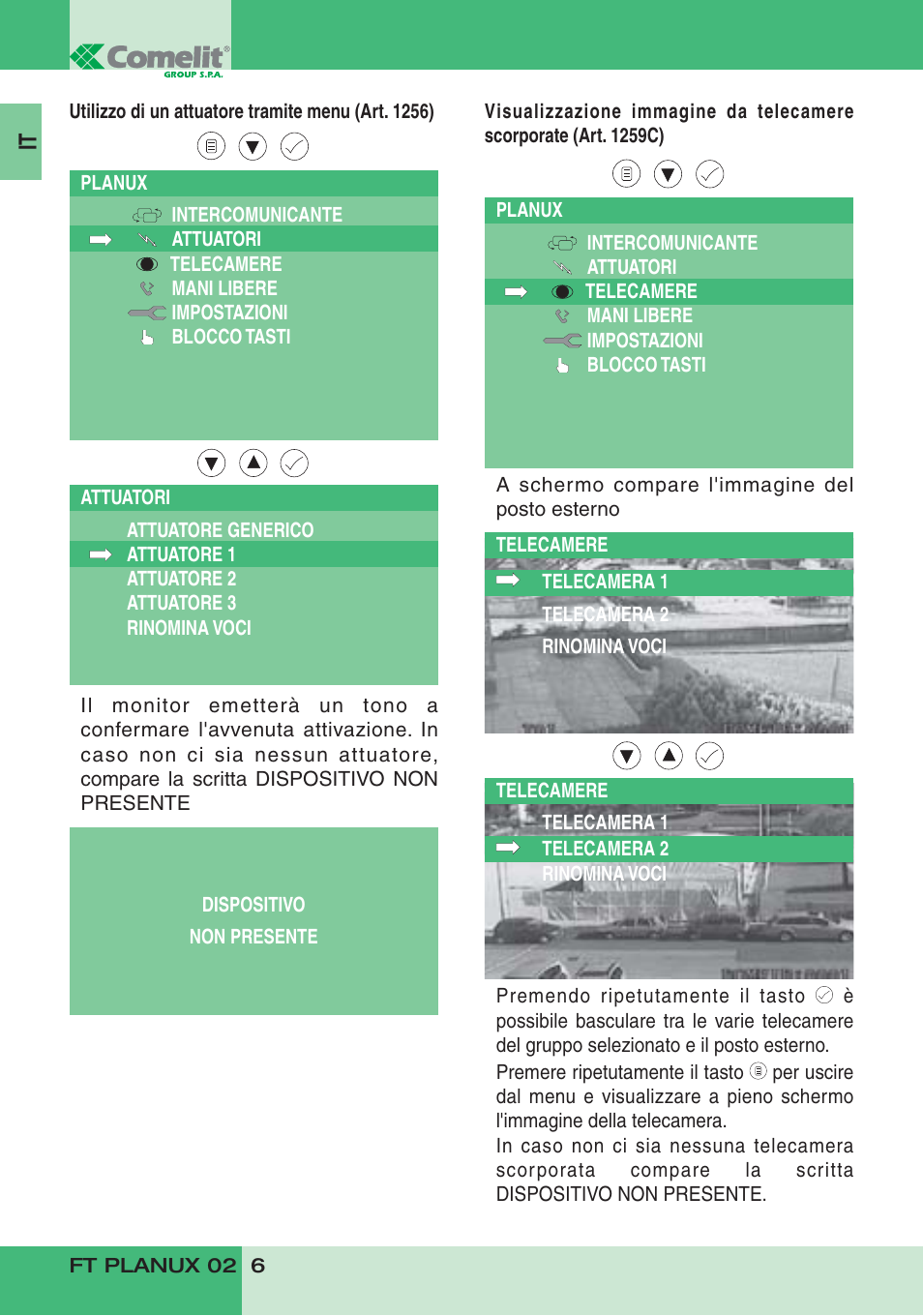 Comelit FT PLANUX 02 User Manual | Page 8 / 48