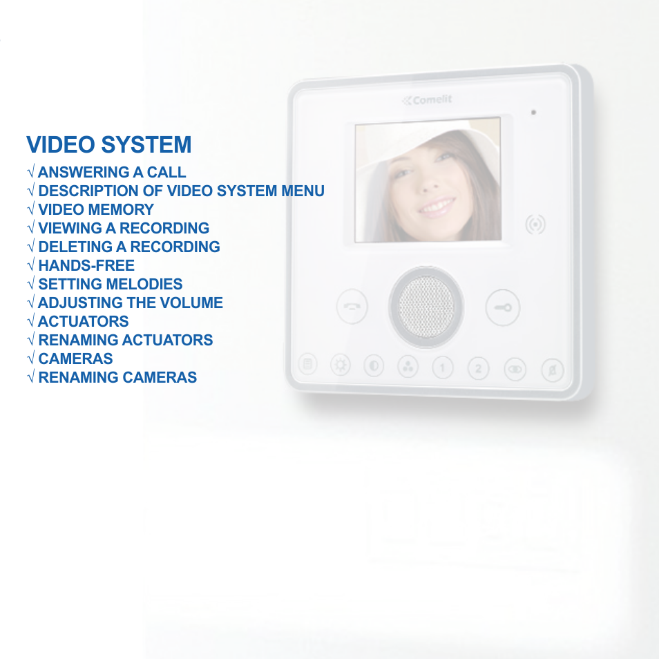 Video system | Comelit FT PLANUX MEMOVIDEO User Manual | Page 29 / 96