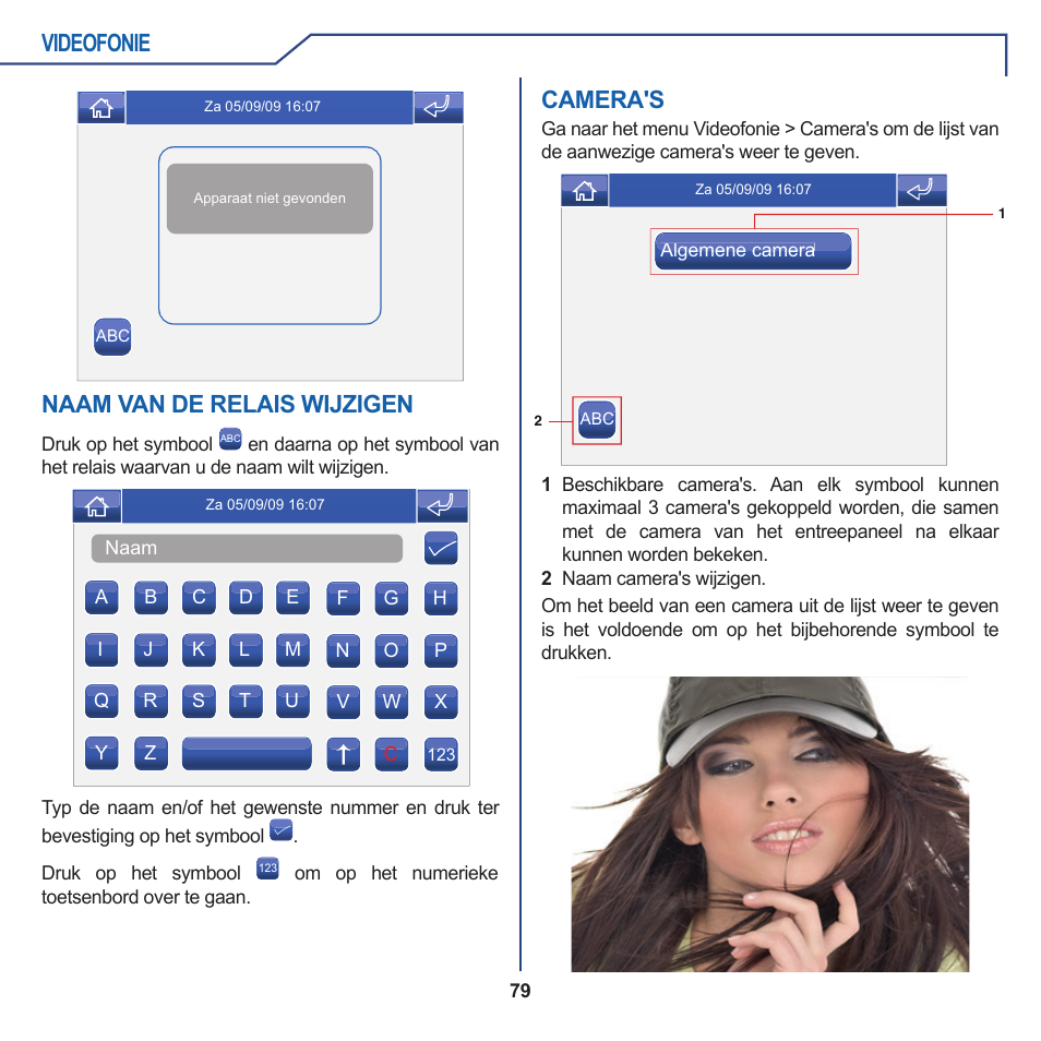 Videofonie naam van de relais wijzigen, Camera's | Comelit FT PLANUX MEMOVIDEO User Manual | Page 79 / 96