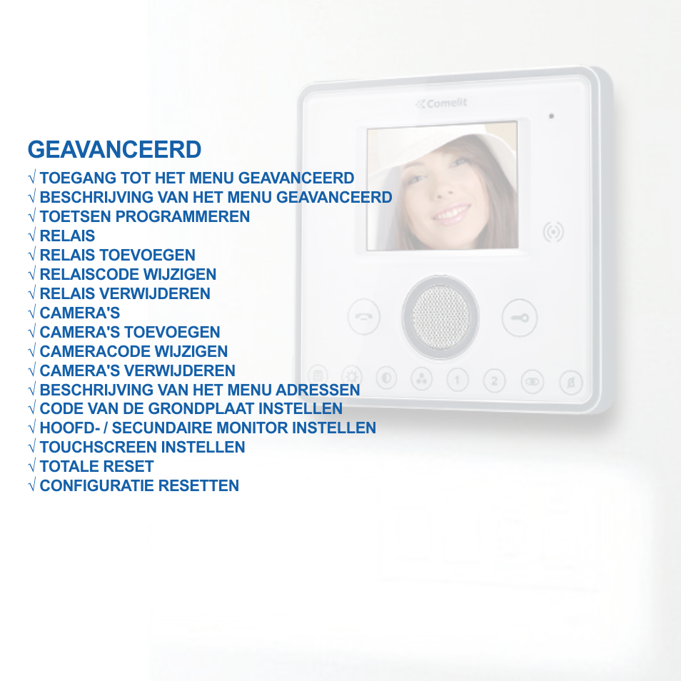 Geavanceerd | Comelit FT PLANUX MEMOVIDEO User Manual | Page 84 / 96