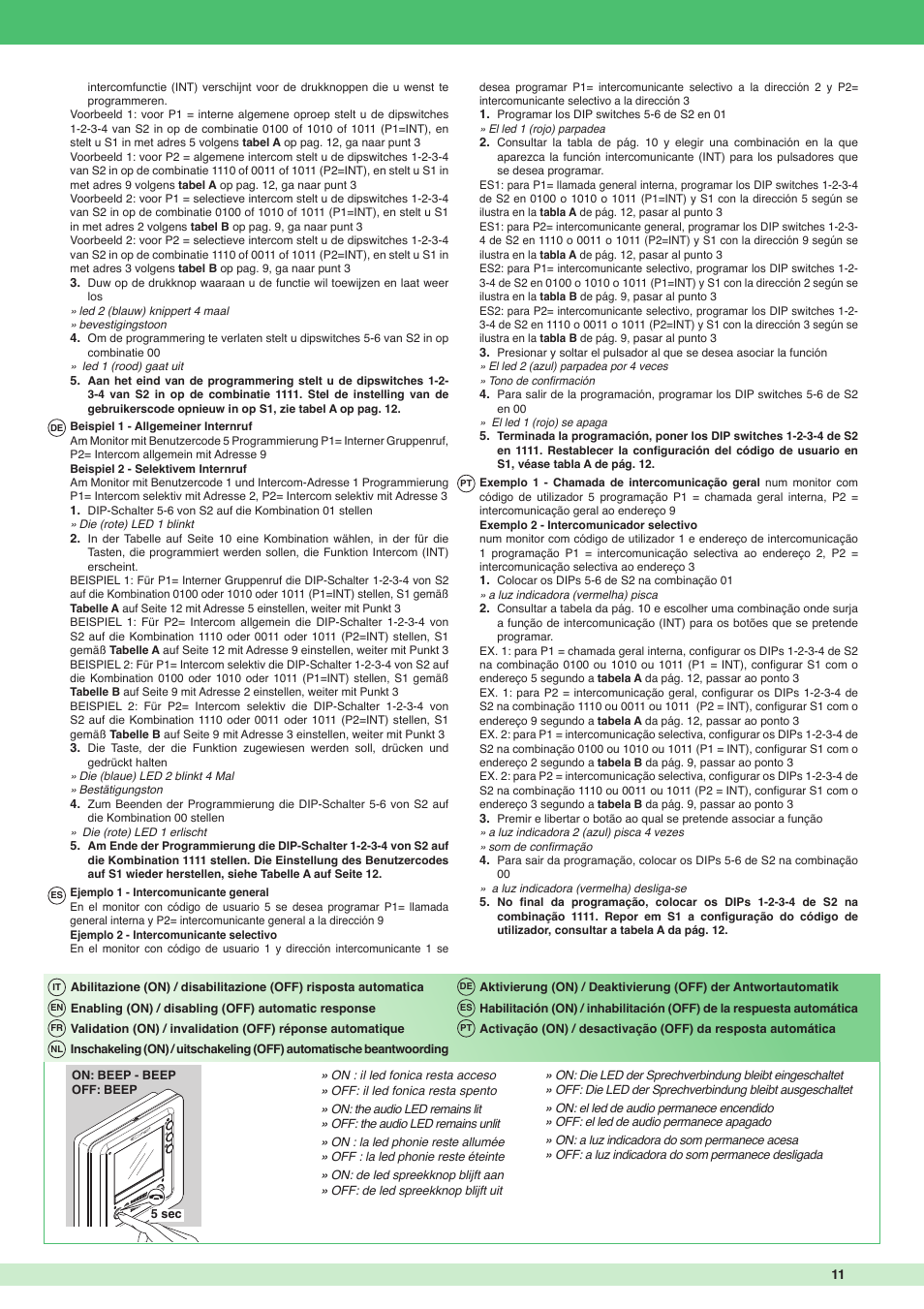 Comelit MT 6302S - 6302S BM User Manual | Page 11 / 20