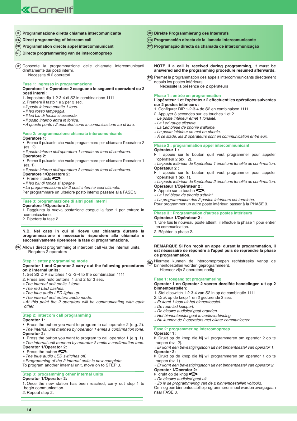 Comelit MT 6302S - 6302S BM User Manual | Page 14 / 20