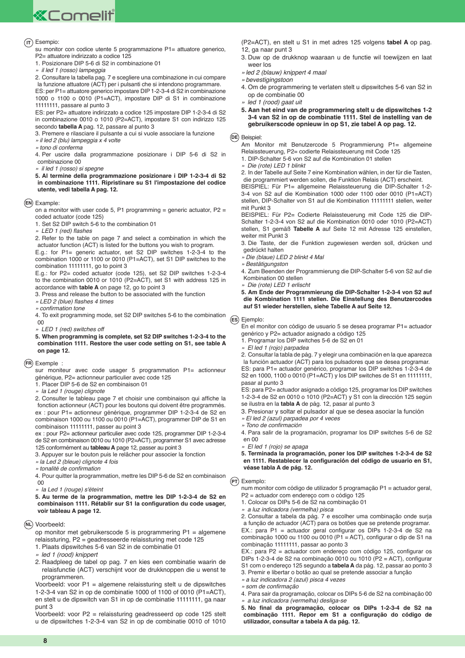Comelit MT 6302S - 6302S BM User Manual | Page 8 / 20