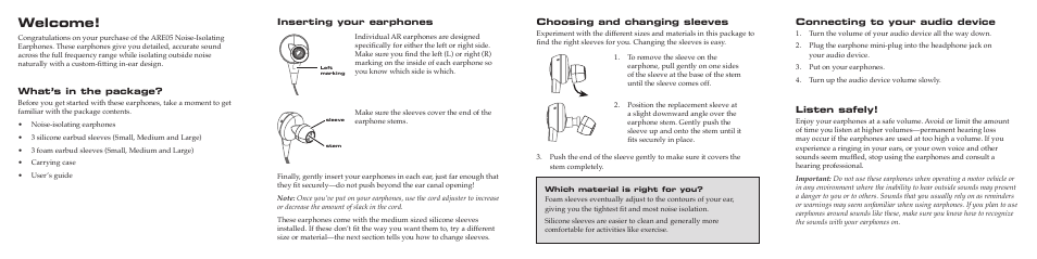 Acoustic Research ARE05 User Manual | 2 pages