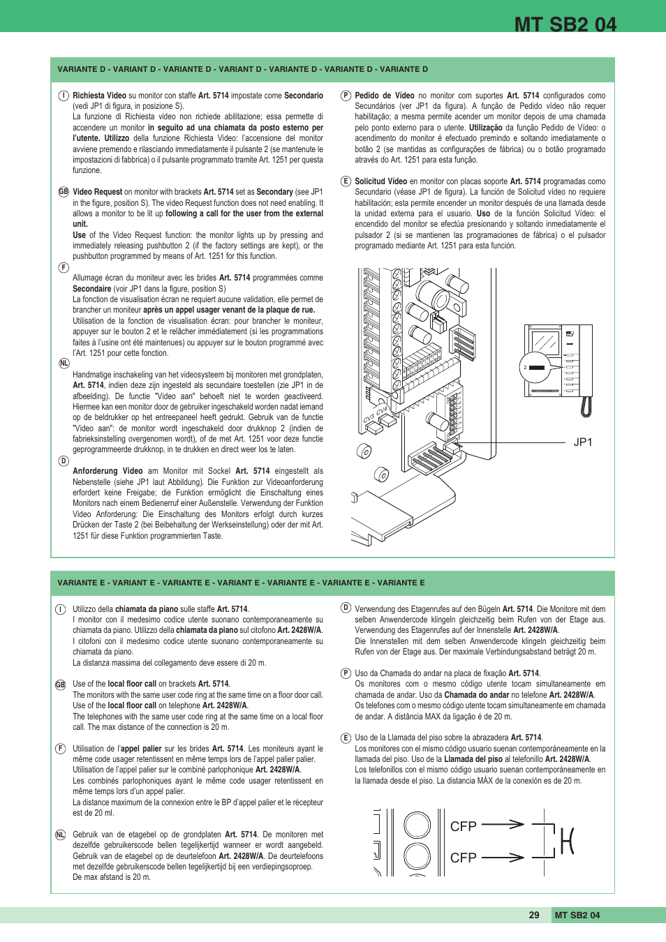 Mt sb2 04 | Comelit MT SB2 04 User Manual | Page 29 / 36