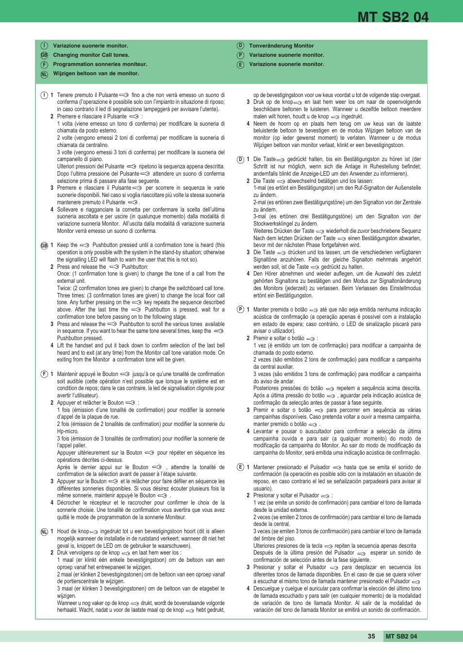 Mt sb2 04 | Comelit MT SB2 04 User Manual | Page 35 / 36