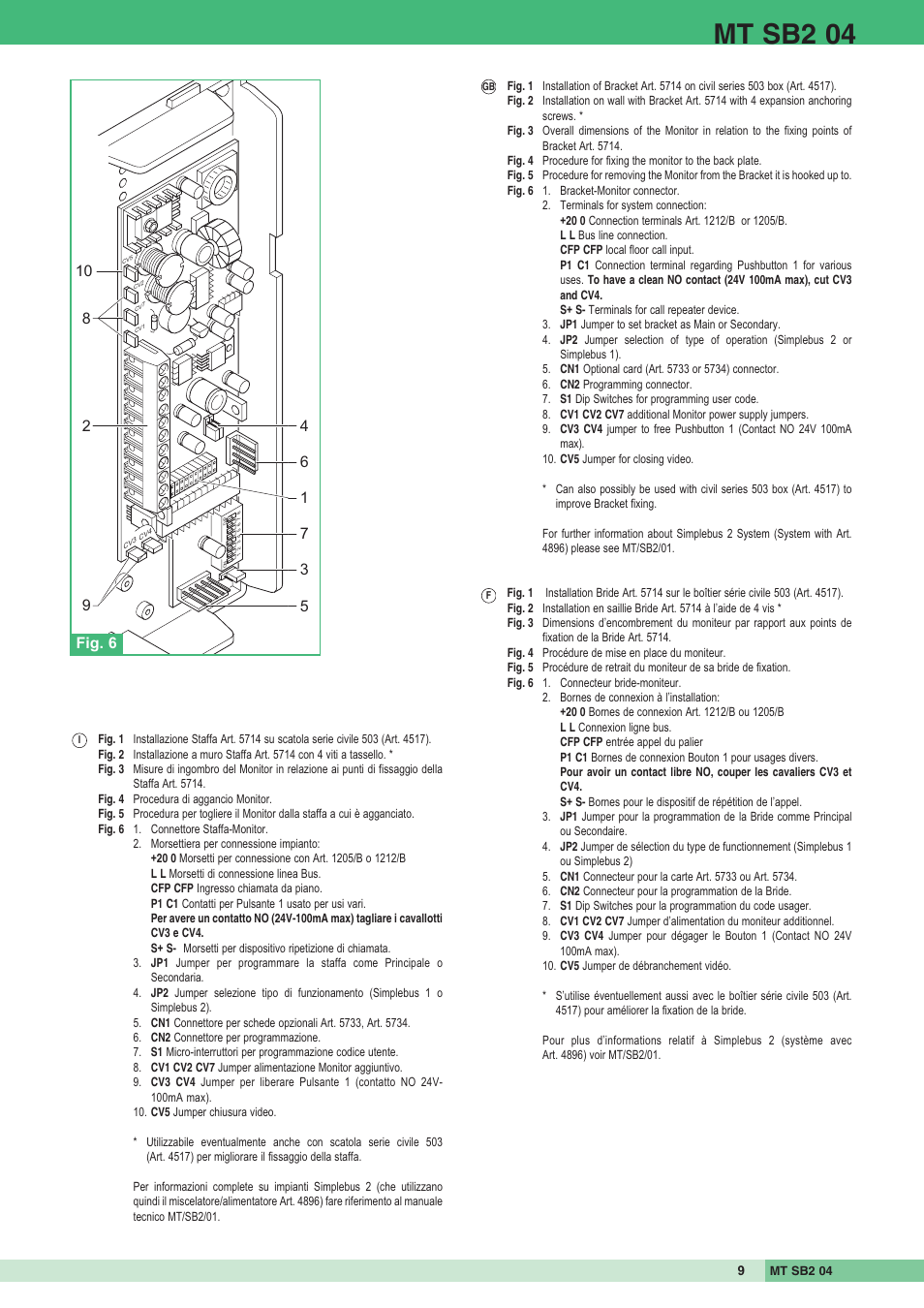 Mt sb2 04 | Comelit MT SB2 04 User Manual | Page 9 / 36