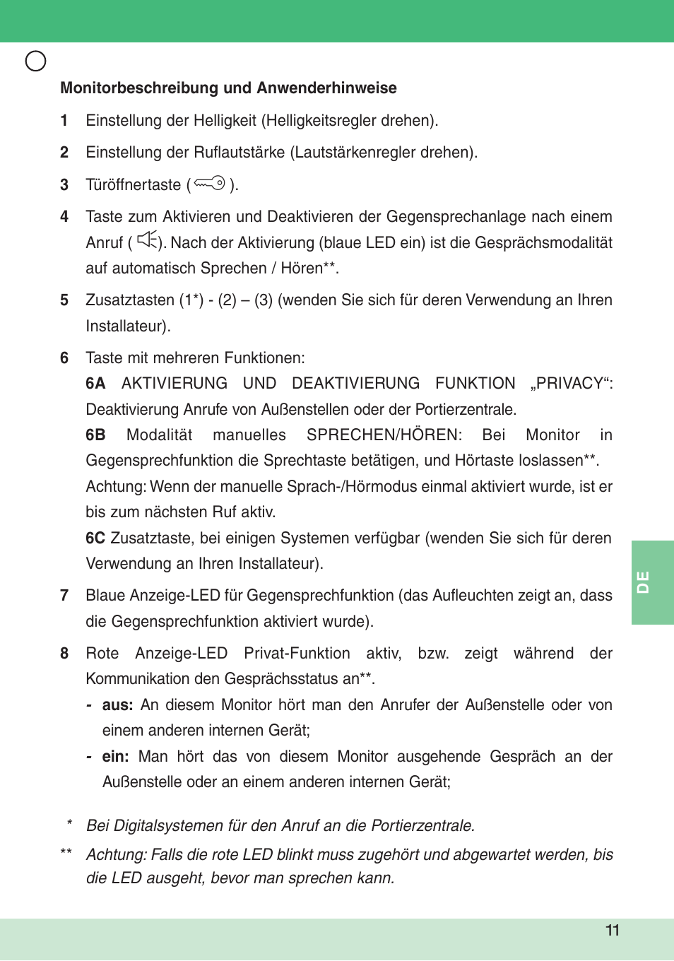 Comelit FT DIVA 01 User Manual | Page 11 / 16