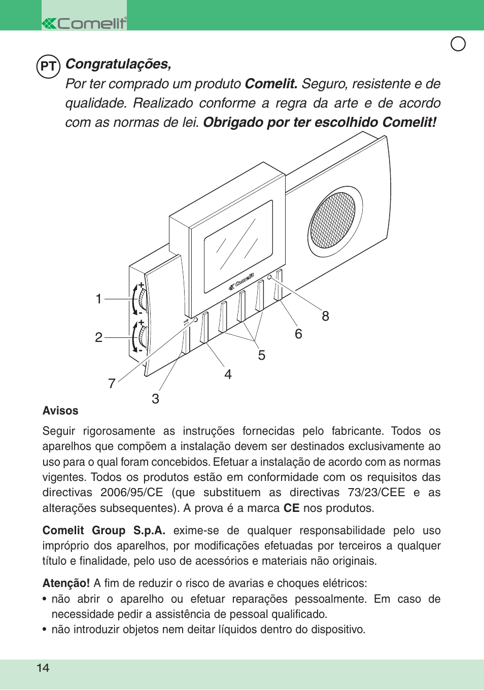 Comelit FT DIVA 01 User Manual | Page 14 / 16