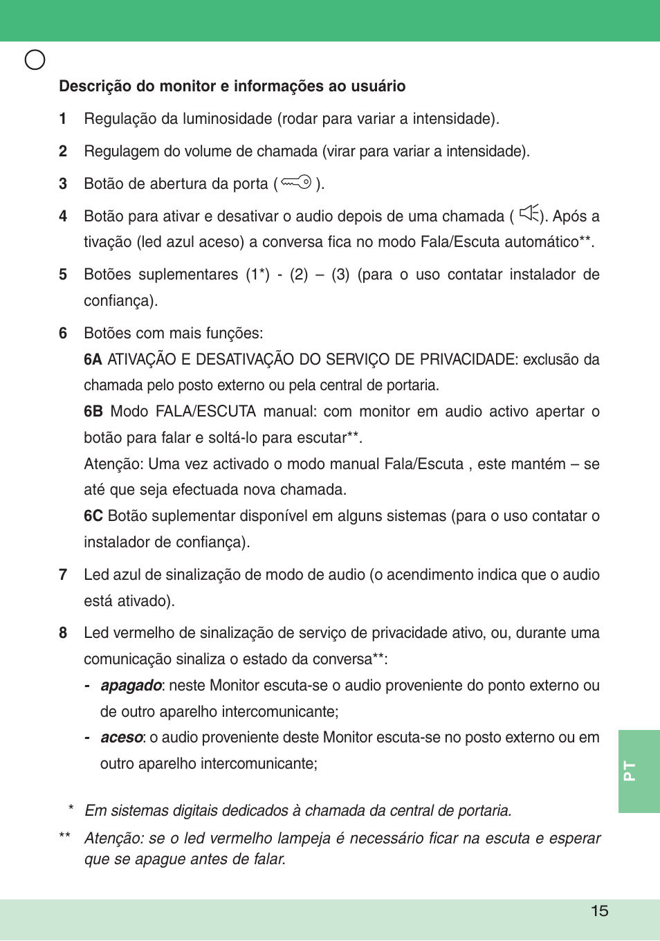 Comelit FT DIVA 01 User Manual | Page 15 / 16