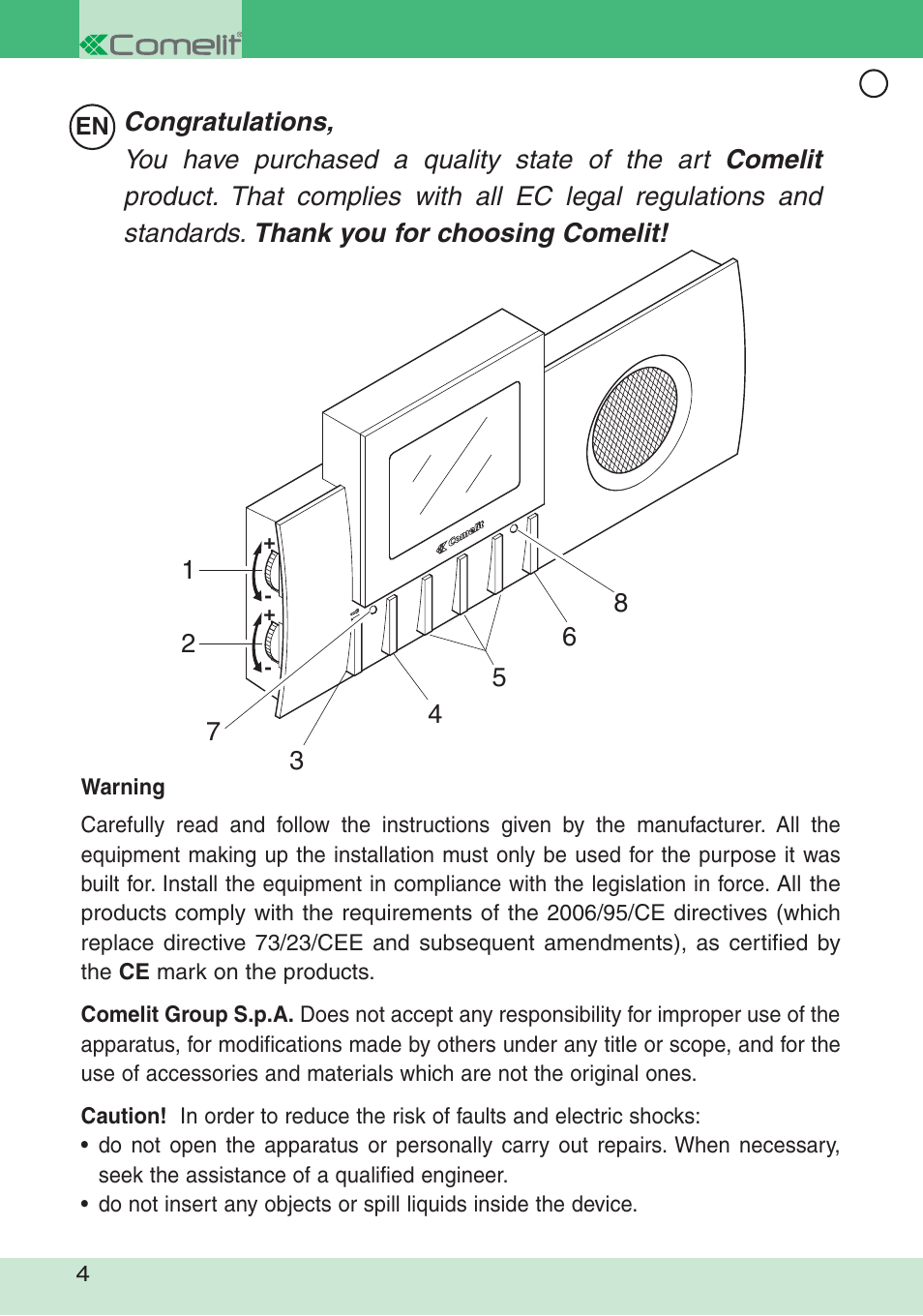 Comelit FT DIVA 01 User Manual | Page 4 / 16